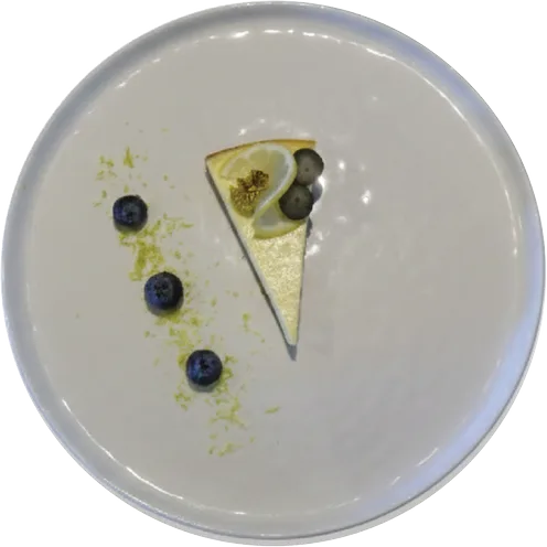 Lemon tart with blueberries